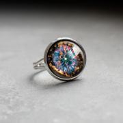 Galaxy Ring.Glass Ring.Galaxy Space Jewelry.Galaxy Ring.adjustable ring.glass jewelry,Space jewelry.universe jewelry.Photo Ring handmade (RR11)