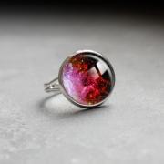 Galaxy Ring.Glass Ring.Galaxy Space Jewelry.adjustable ring.glass jewelry,space style.universe .Photo jewelry.pink ring handmade (RR17)